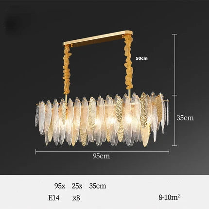 Afralia™ Art Deco Glass Iron LED Chandelier for Dinning Room