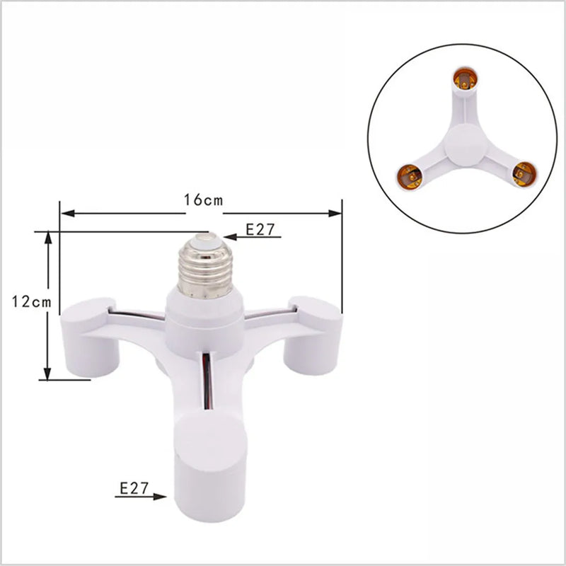 Afralia™ 3-in-1 White E27 Lamp Holder Converter Pack - Set of 2