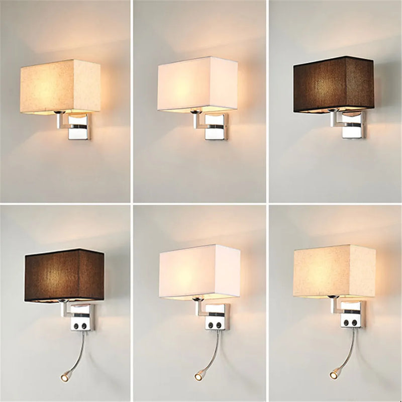 Afralia™ LED Minimalist Wall Lamps with Rectangle Texture Shade for Living Room & Bedroom