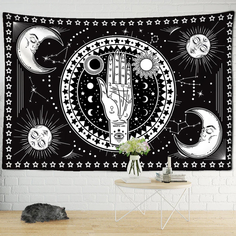 Afralia™ Black Cat Psychedelic Tapestry Wall Hanging for Home Decor