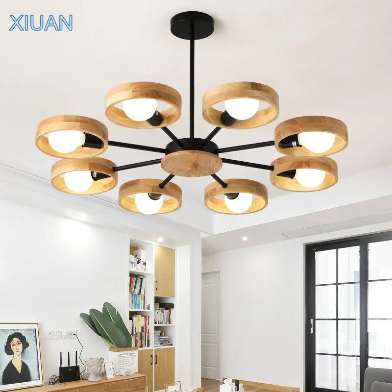 Afralia™ Wood Pendant Lights 360° Rotation E27 LED, Scandinavian Minimalist Design