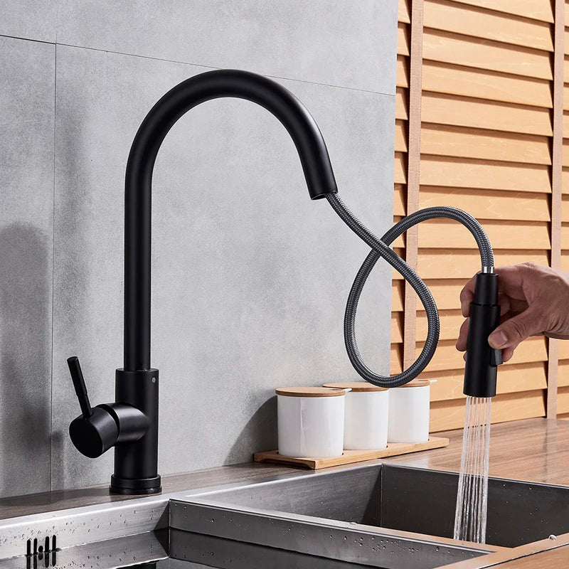 Afralia™ Touch Control Kitchen Faucet - Matte Black Smart Sensor Mixer