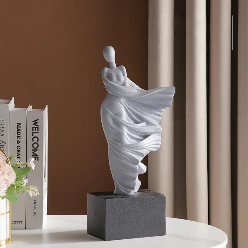 Afralia™ Abstract Dancer Figure Resin Sculpture for Modern Home Decor
