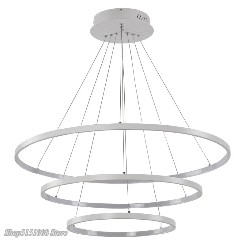 Afralia™ Modern LED Circle Rings Pendant Lamp for Living Dining Room Home Decor