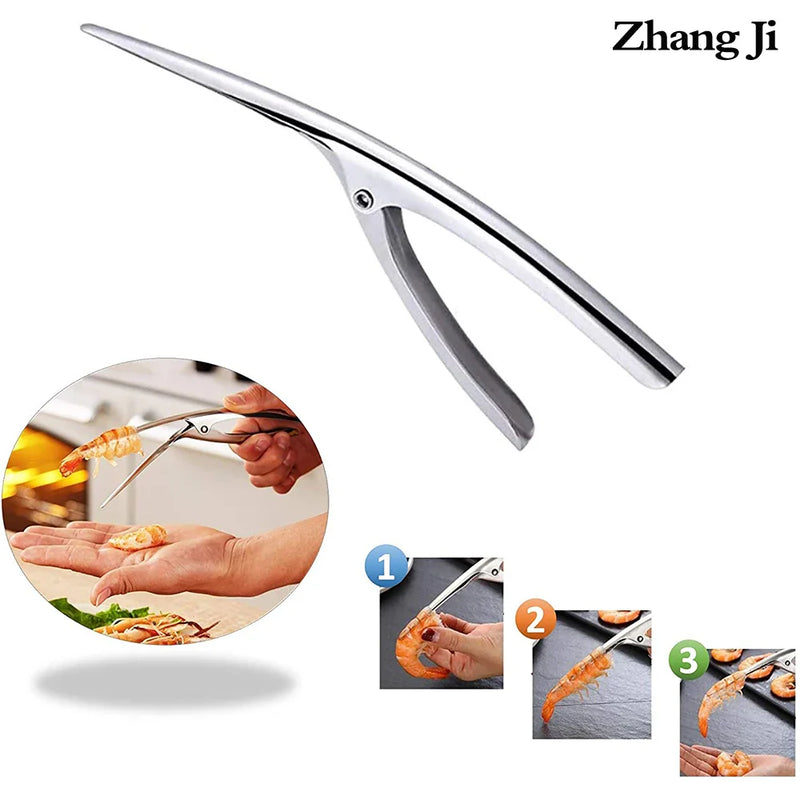 Afralia™ Stainless Steel Shrimp Peeler Deveiner Tool Kitchen Seafood Cleaner