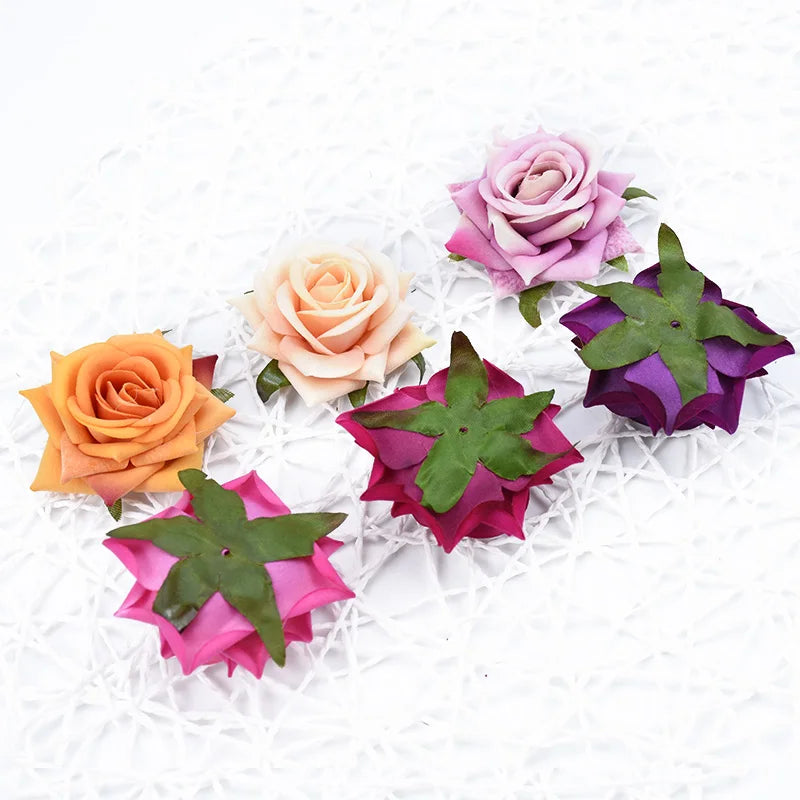 Flannel Rose Silk Flowers Wall Decor by Afralia™: Home Wedding DIY Scrapbook Brooch Candy Box Photo Props