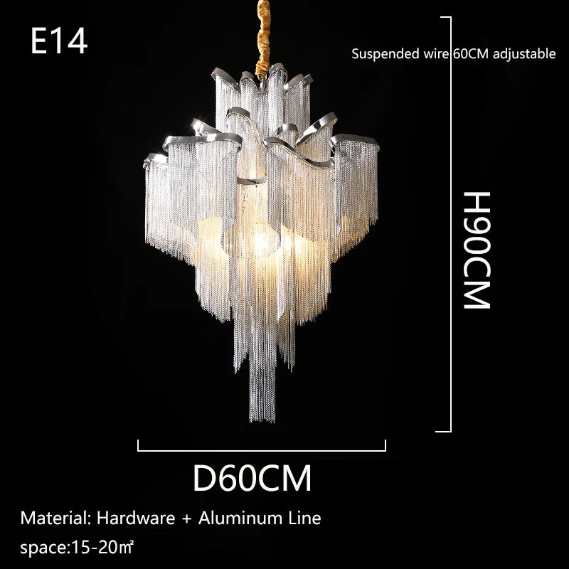Afralia™ Tassel Chandelier: Modern LED Lighting for Living Room, Bedroom, Kitchen, Dining & Corridor