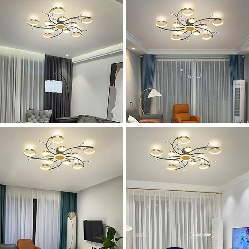 Afralia™ LED Crystal Chandelier for Bedroom Living Hall Dining StudyRoom Lighting