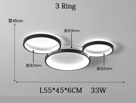 Afralia™ Nordic Remote Control LED Ceiling Lamp for Living Room, Study Room - Modern & Creative