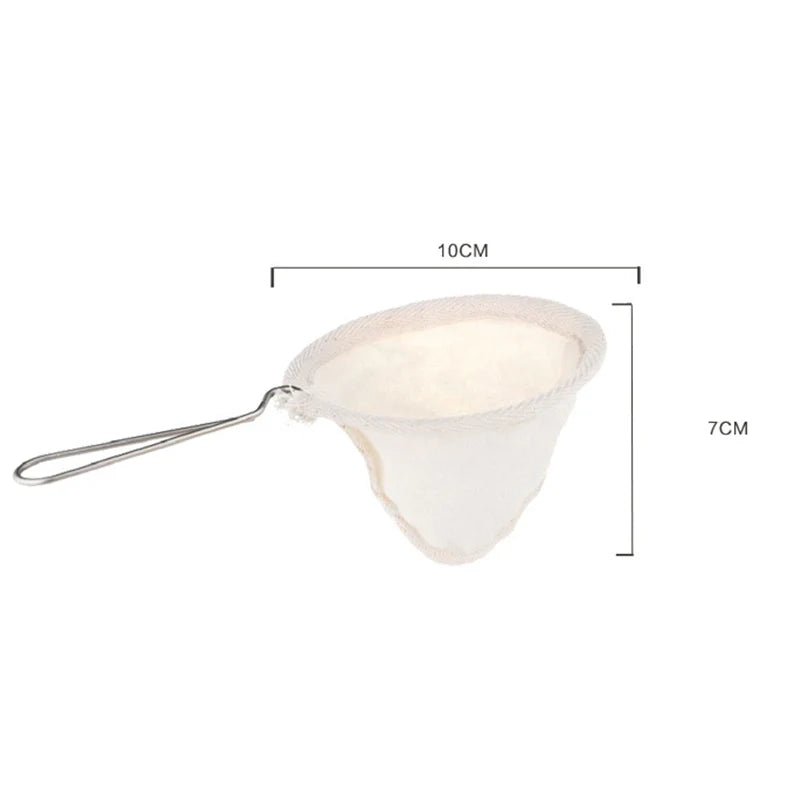 Afralia™ Flannel Cloth Tea Filter Bags Stainless Steel Handle Coffee Tool
