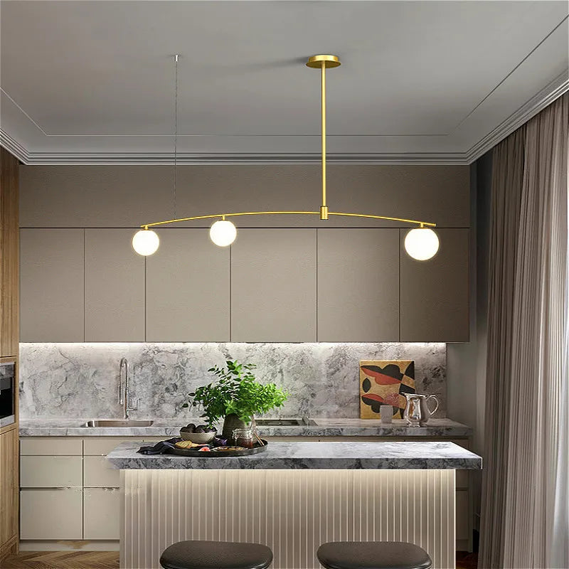 Afralia™ Bubble Iron Chandelier: Minimalist Nordic Kitchen Restaurant Island Light