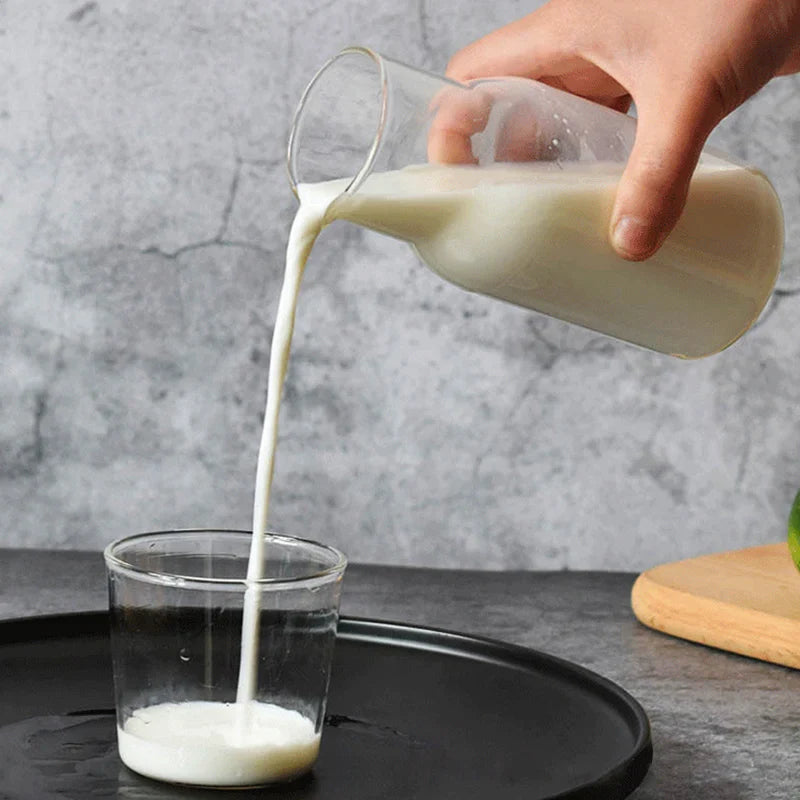 Afralia™ Glass Drinkware Set - Strong Borosilicate Glass - Cold Drink Cup, Tumbler, Juice Milk Pot