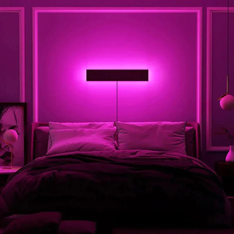 Afralia™ RGB LED Wall Lamp: Modern Colorful Remote Control Dimmable Light