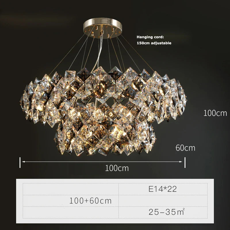 Afralia™ Crystal Dimmable LED Chandelier in Gold and Silver Finishes