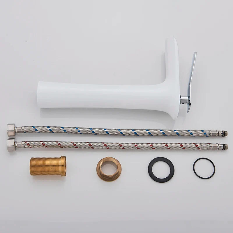Afralia™ White Waterfall Bathroom Faucet - Modern Single Hole Basin Mixer Tap