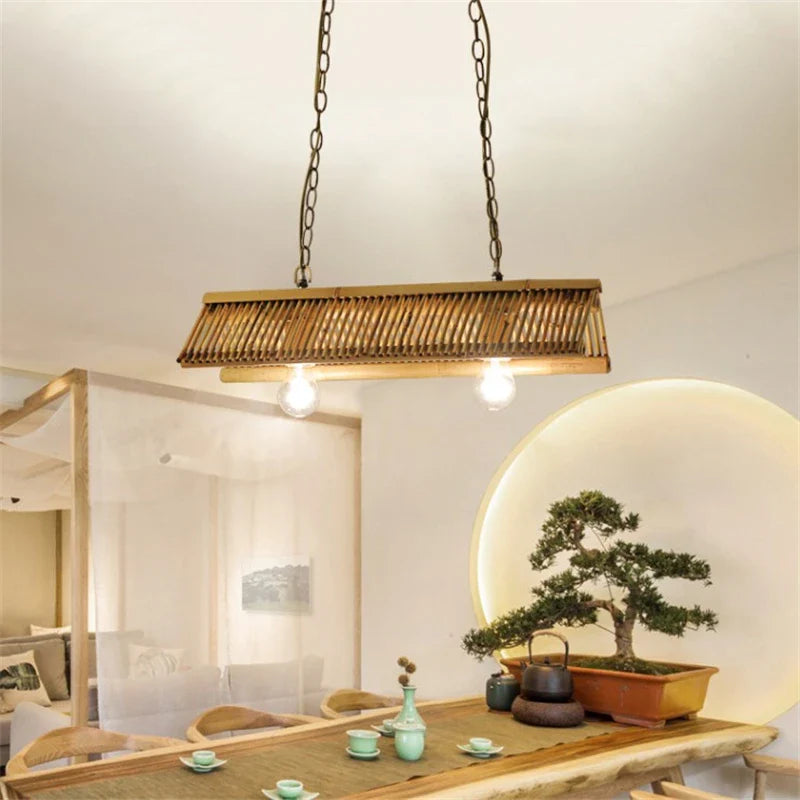 Afralia™ Bamboo Pendant Chandelier: Chinese Classic for Kitchen, Cafe, Bar, Inn, Restaurant Lighting