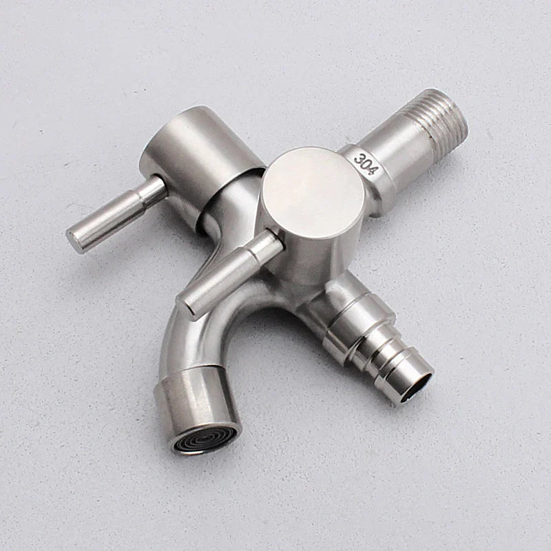 Afralia™ Double Faucet Wall Mount Mop Faucet for Outdoor and Kitchen Use