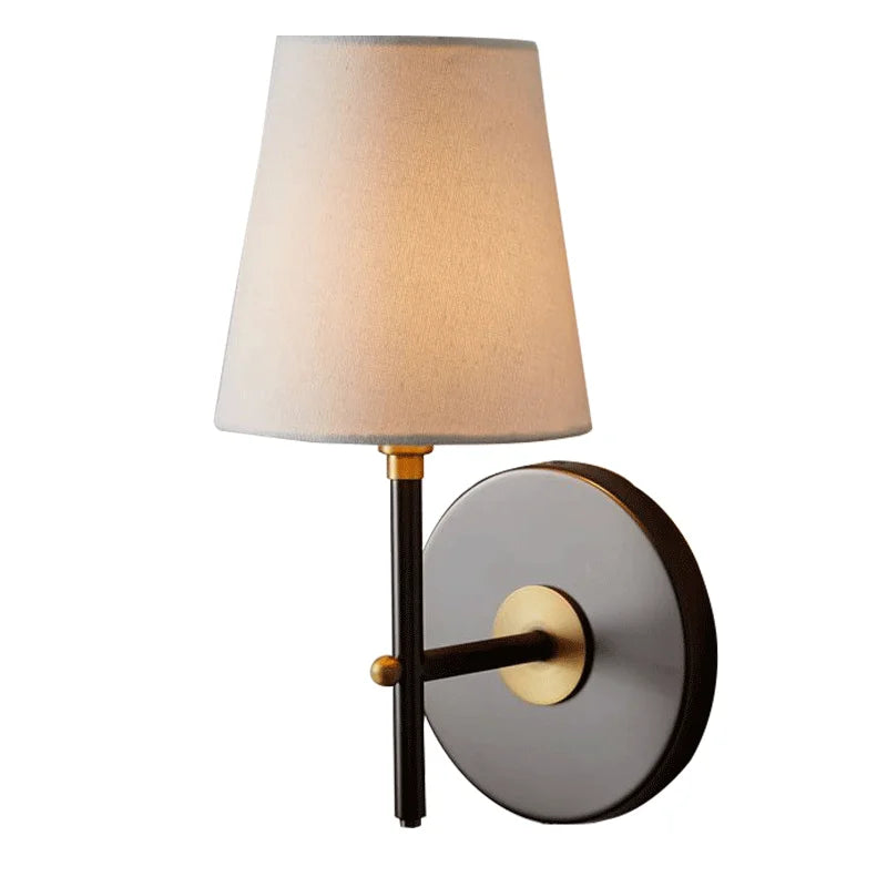 Afralia™ Mid-Century Fabric Sconce Wall Lamp for Bedroom Living Room Bedside Table