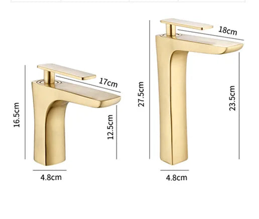 Afralia™ Tall Bathroom Basin Faucet Chrome/Gold Single Lever Hot and Cold Sink Faucet