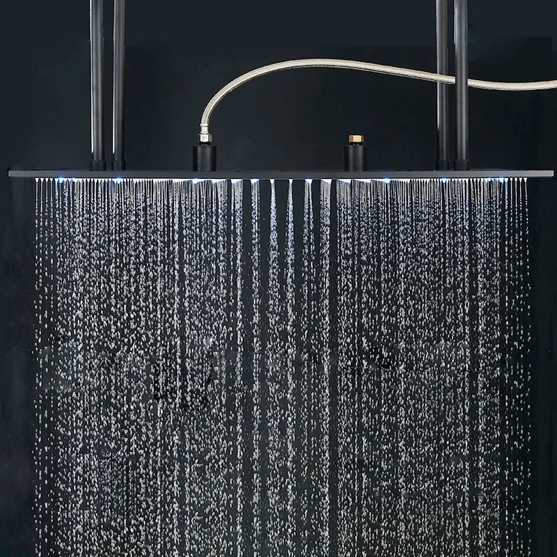 Afralia™ Stainless Steel Ceiling Mount Shower Faucet with Large Rainfall Shower Head