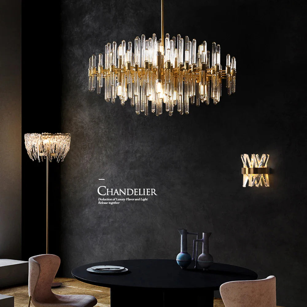 Afralia™ E14 LED Crystal Pendant Lights in Silver Gold Finish