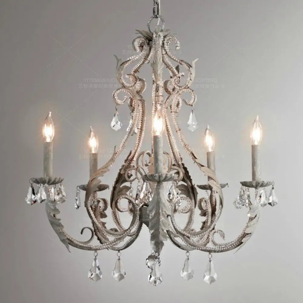 Afralia™ White Crystal Chandelier: Vintage Nordic Design for Living Room, Bedroom, Kitchen