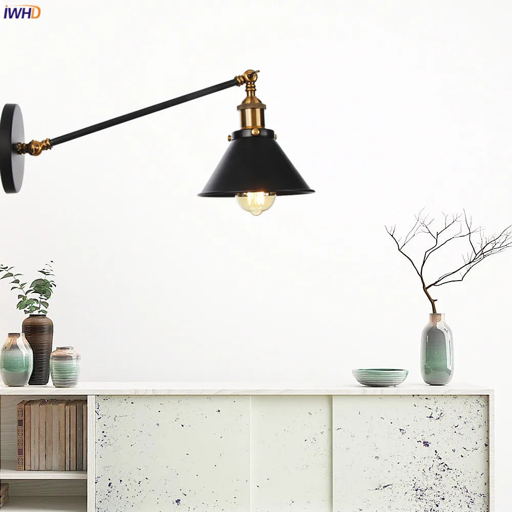 Afralia™ Vintage Industrial Wall Light Sconce LED Retro Bedroom Stair Loft Up Down Lamp
