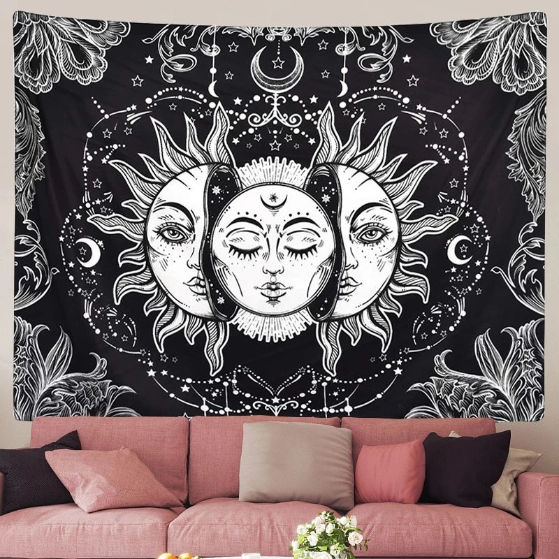 Afralia™ Mandala Sun Moon Tapestry Hippie Boho Decor