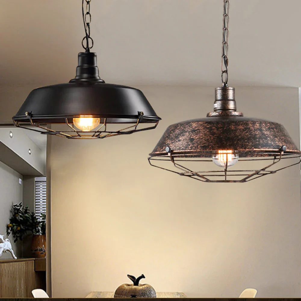 Afralia™ Loft Pendant Light Iron Chanderlier LED E27 Bar Living Room Decor