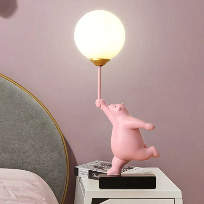 Afralia™ Bear Moon Lamp with G9 Bulb for Children's Bedroom