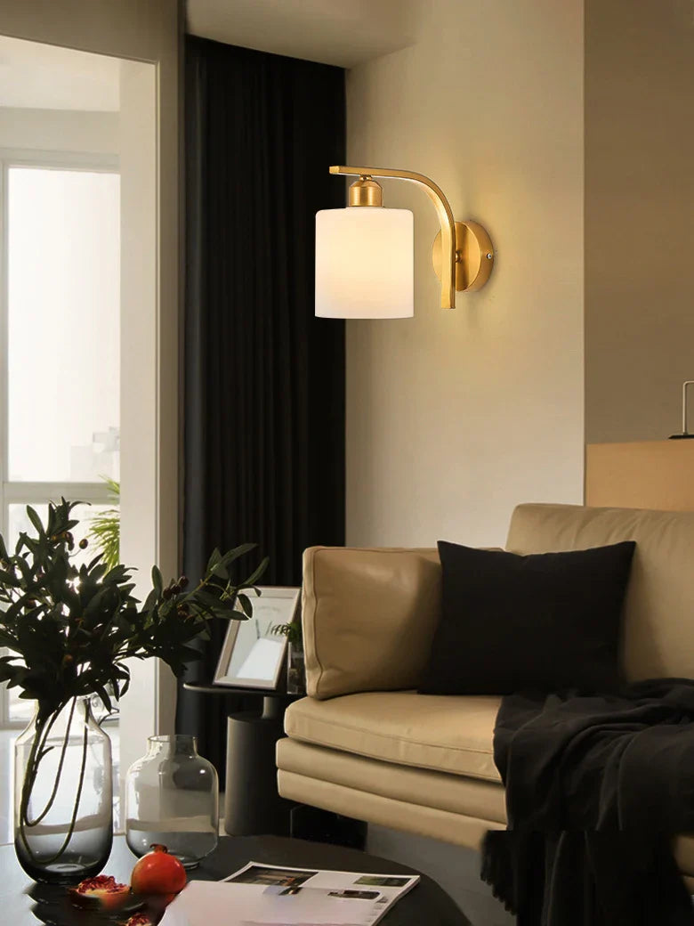 Afralia™ Brass Glass Wall Sconce Lighting, Classic Nordic Loft Interior Fixture