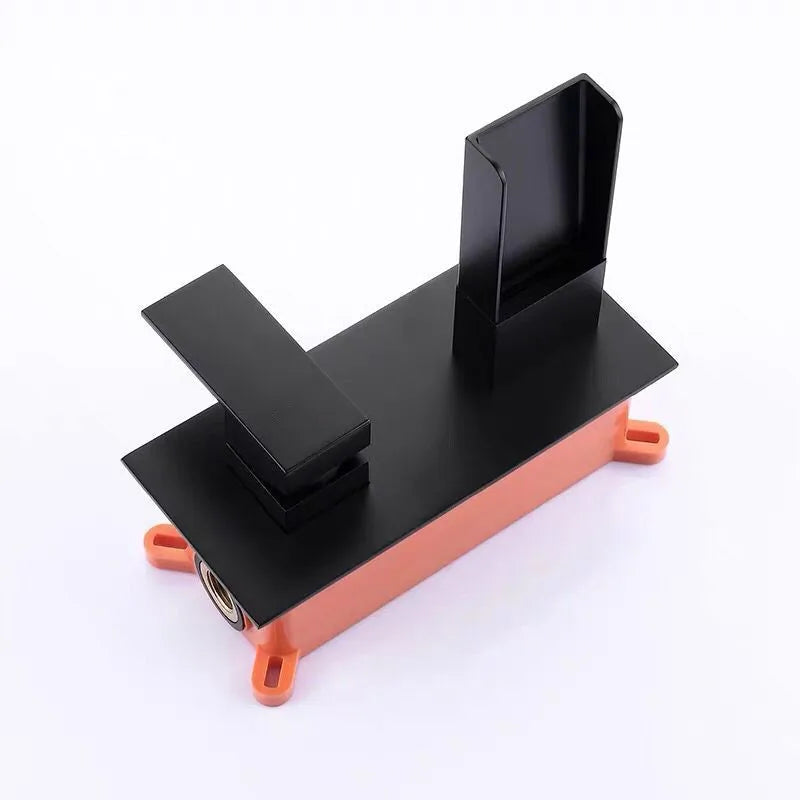 Afralia™ Blanoir Black Chrome Waterfall Basin Mixer Tap Set