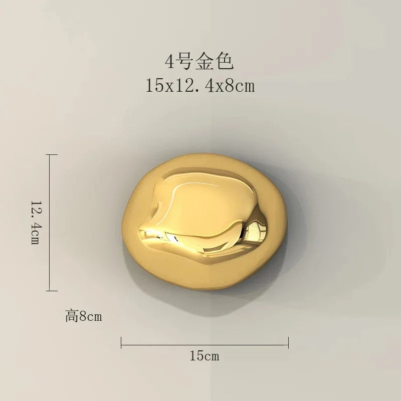 Afralia™ Silver Stone Abstract 3D Wall Hanging Handicraft for Living Room Decor