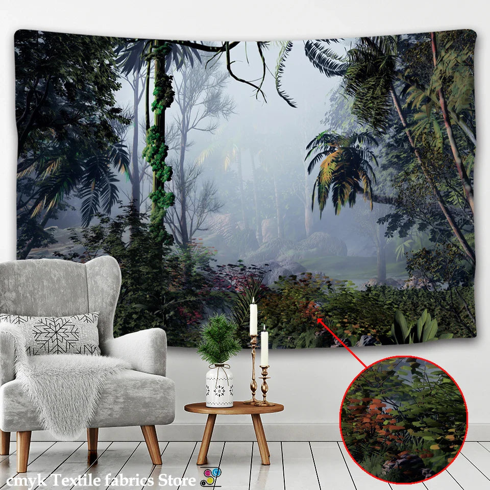 Afralia™ Natural Forest Mandala Wall Tapestry: Bohemian Hippie Wall Hanging Art