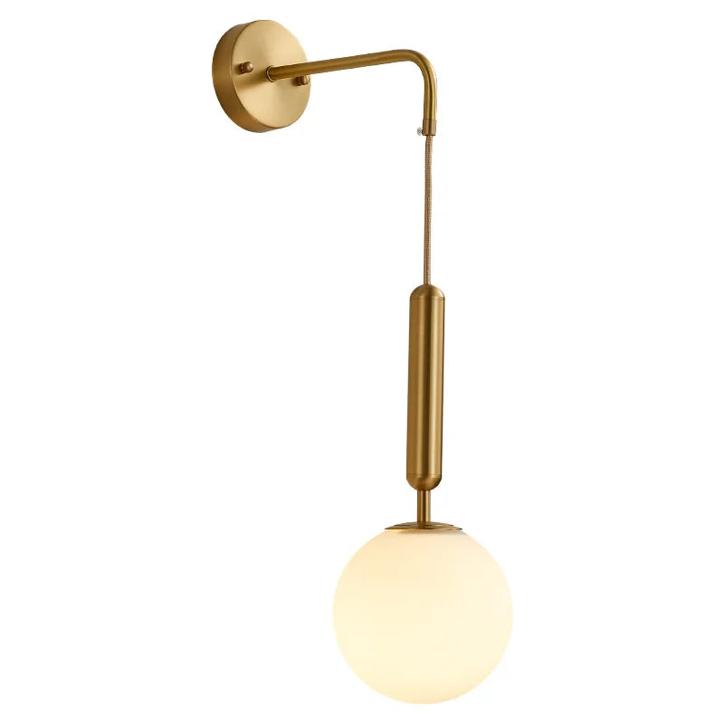 Afralia™ Glass Ball LED Wall Sconce: Modern Nordic Minimalist Lighting for Living Bedroom Décor