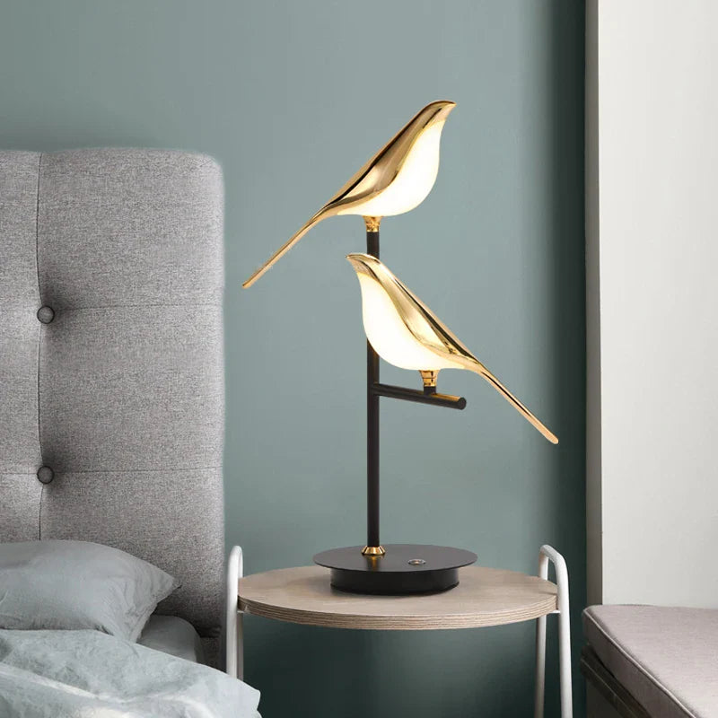 Afralia™ Luxury Bird Floor Lamp: Postmodern LED Golden Garden Study Living Room Lighting