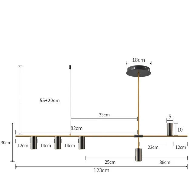 Afralia™ Modern Gold Tube Chandelier: Minimalist Design for Dinning, Bedroom & Home