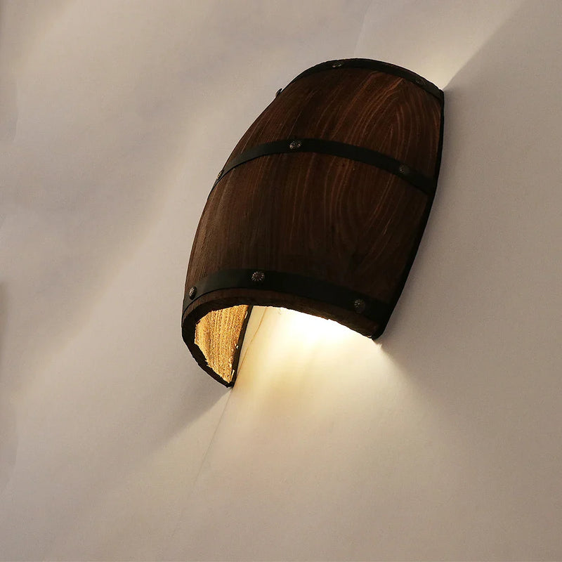 Afralia™ Wine Barrel Wall Light LED E14 for Bedroom Kitchen Bar Shop