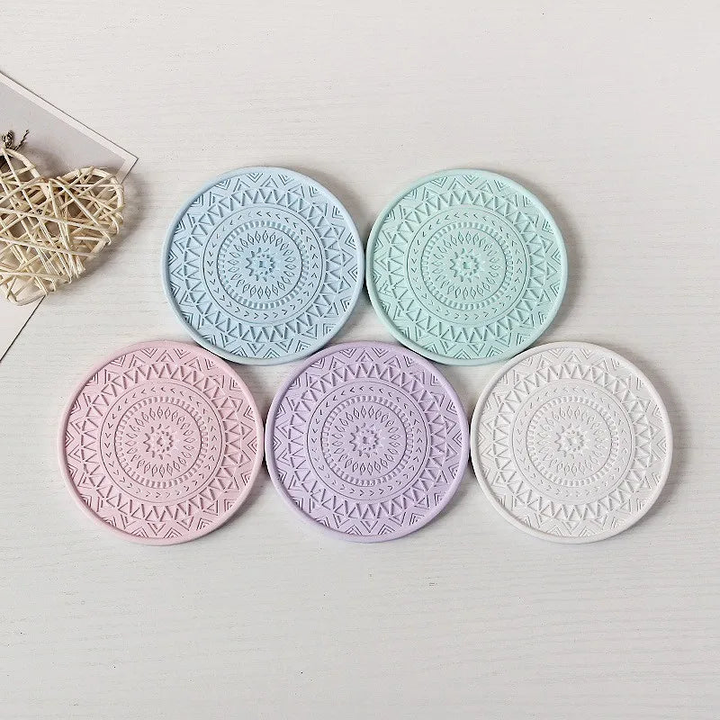 Afralia™ Diatomite Round Coasters: Absorbent, Colourful, Fashionable Drink Mats