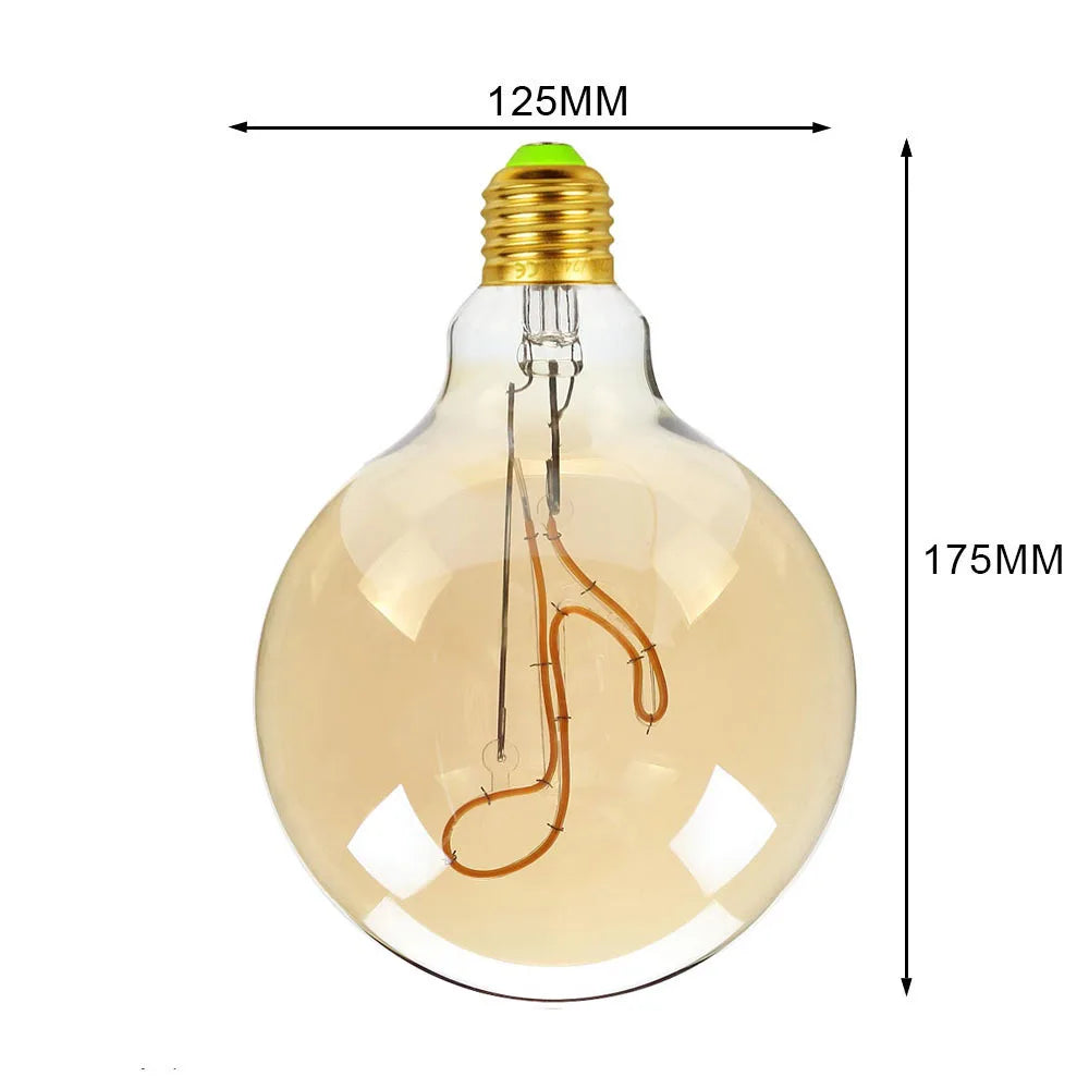 Afralia™ Retro LED Edison Bulb G125 E27 4W 2700K Vintage Lamp Bulb