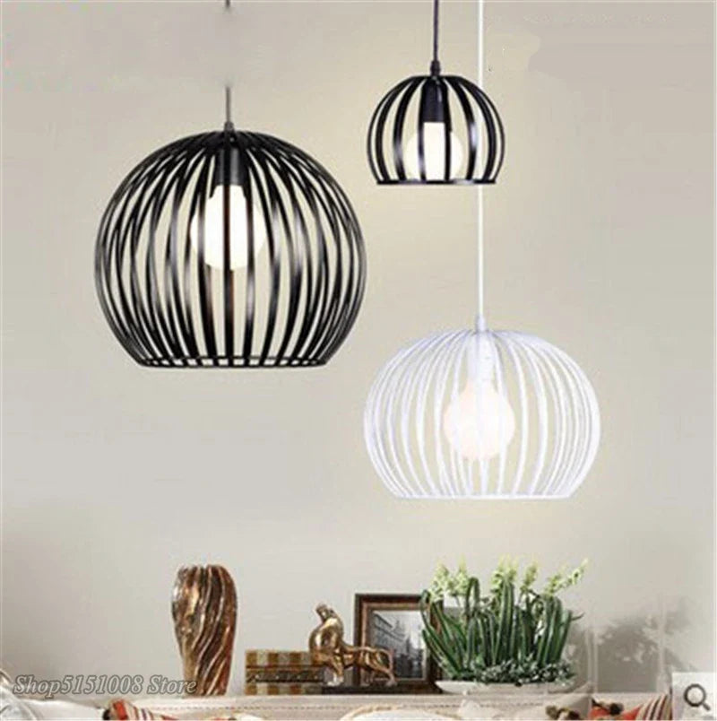 Afralia™ Vintage Birdcage Pendant Lamps | Modern Iron Hanging Light for Home Decor