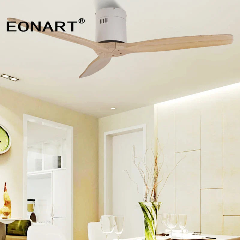 Afralia™ Modern 52" LED Ceiling Fan with Remote Control & Solid Wood Blades