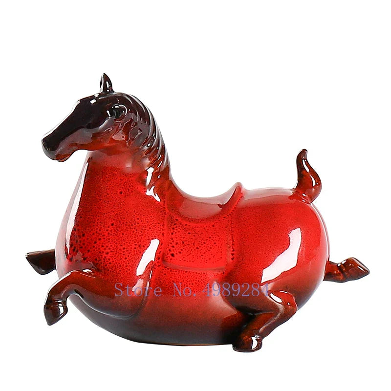 Afralia™ Ceramic Horse Statue Home Decor Ornament