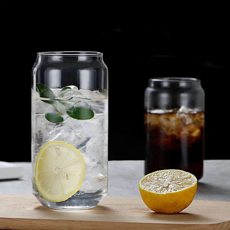 Afralia™ Glass Drink Cup with Bamboo Lid - High Borosilicate Glass Tea Juice Coffee Mug