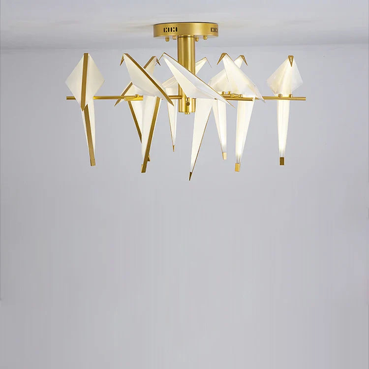 Afralia™ Love Bird Chandelier Lighting - White Gold Designer Lustre for Dining Room