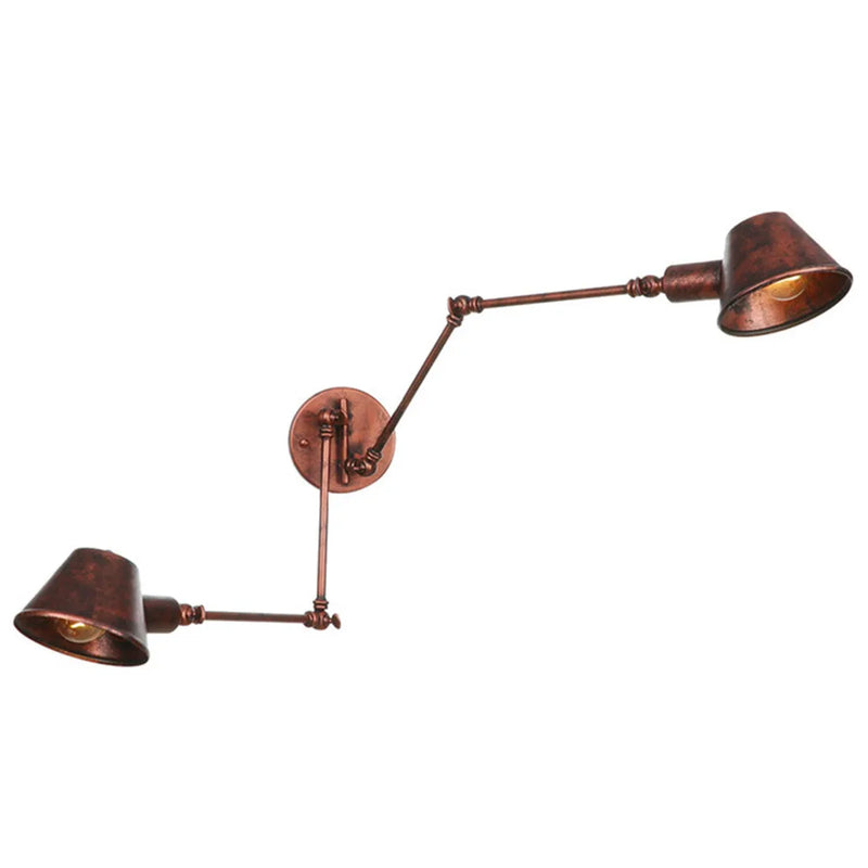 Afralia™ Long Swing Arm Rust Wall Lamp for Bathroom Sconce - Adjustable E27 Lights