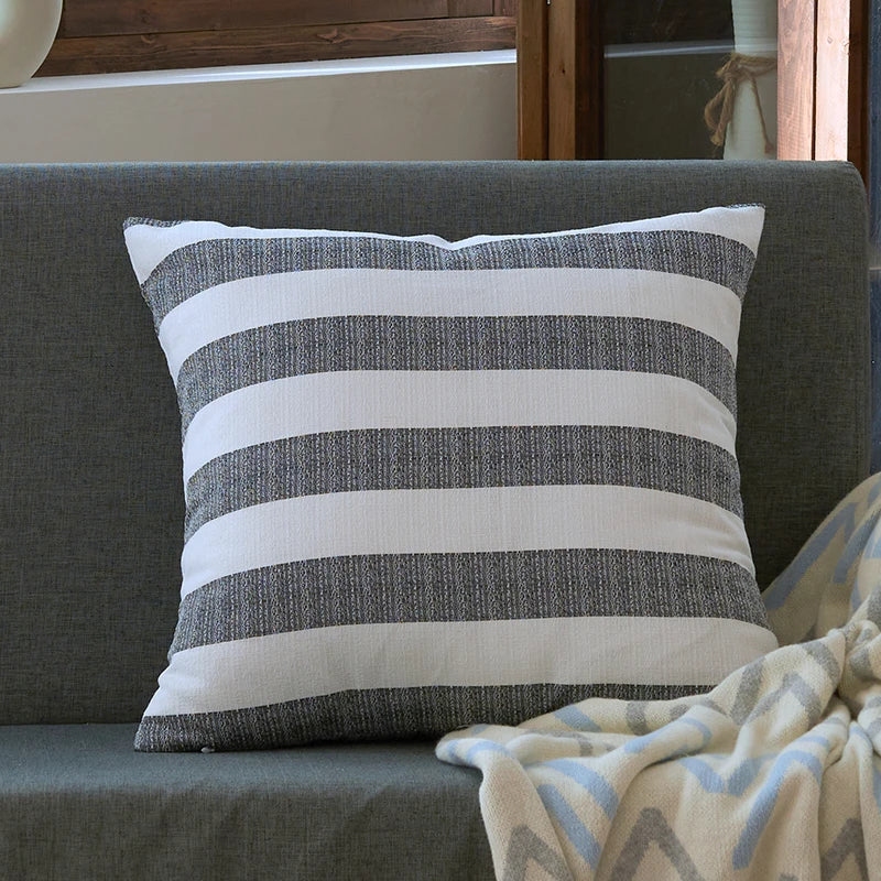 Afralia™ Linen Stripe Cushion Cover - 45x45cm & 30x50cm Home Decor for Living Room