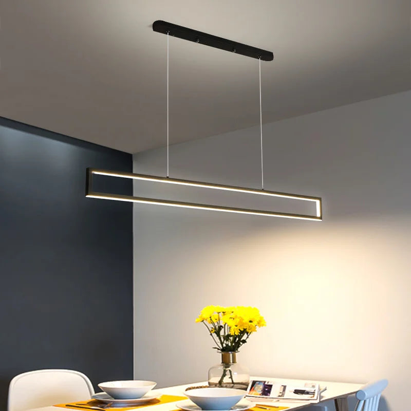 Afralia™ Modern LED Pendant Lights for Home Indoor Lighting - Stylish Rectangle Hanging Lamps