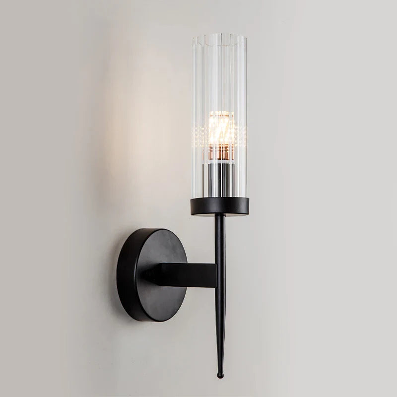 Afralia™ Nordic Glass Wall Sconce LED Light for Home Bedroom Bathroom and Corridor