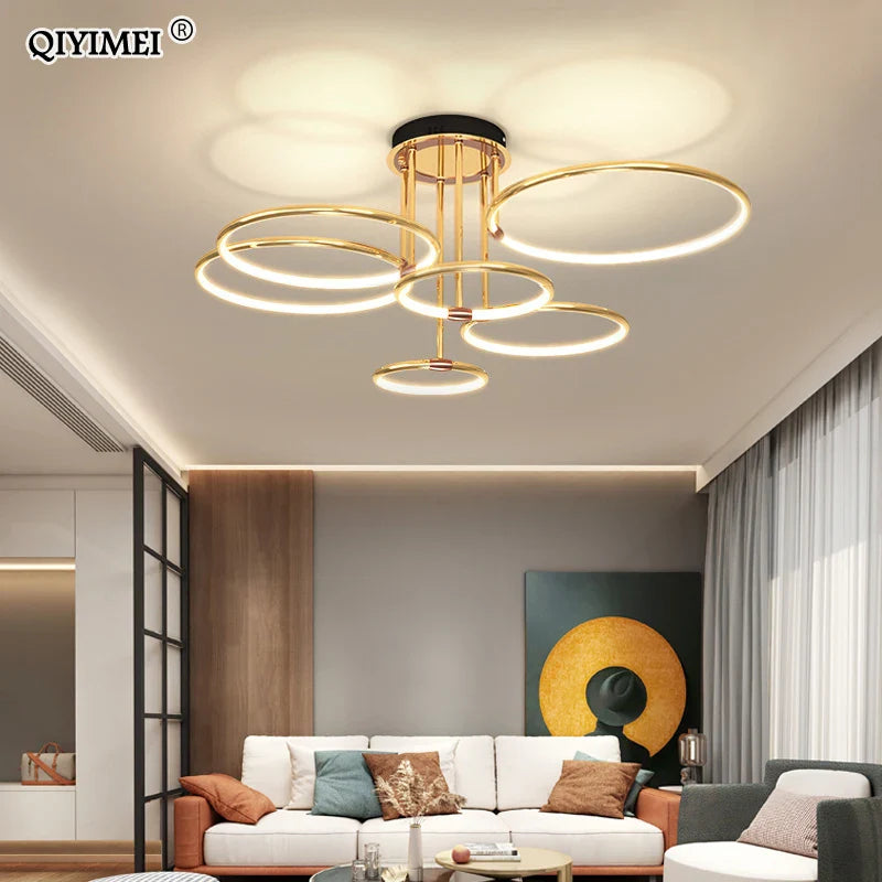 Afralia™ Modern LED Chandelier for Bedroom Study Living Room Decor Lighting